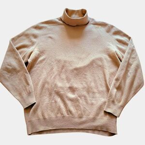 St. Andrews Woolen Mill Cashmere Pullover Camel Brown Turtleneck Sweater